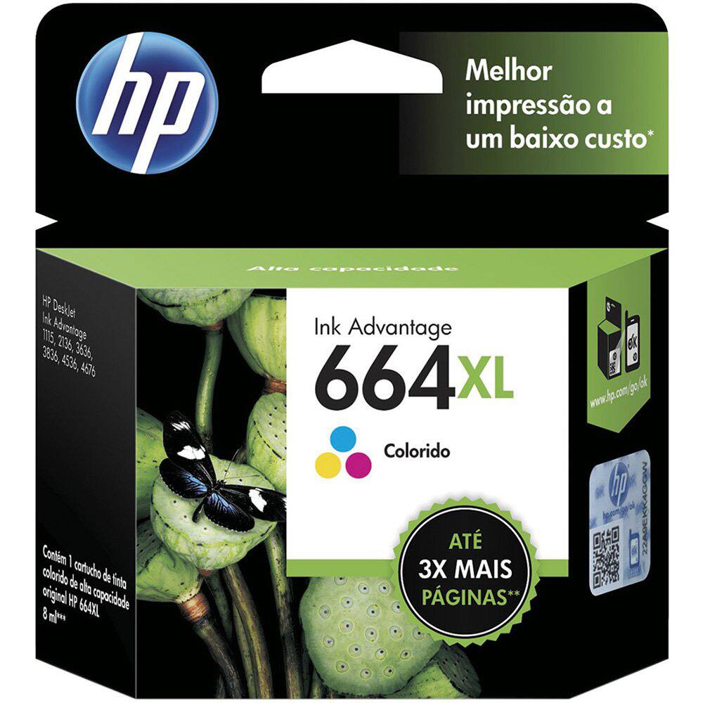Cartucho HP 664XL Colorido