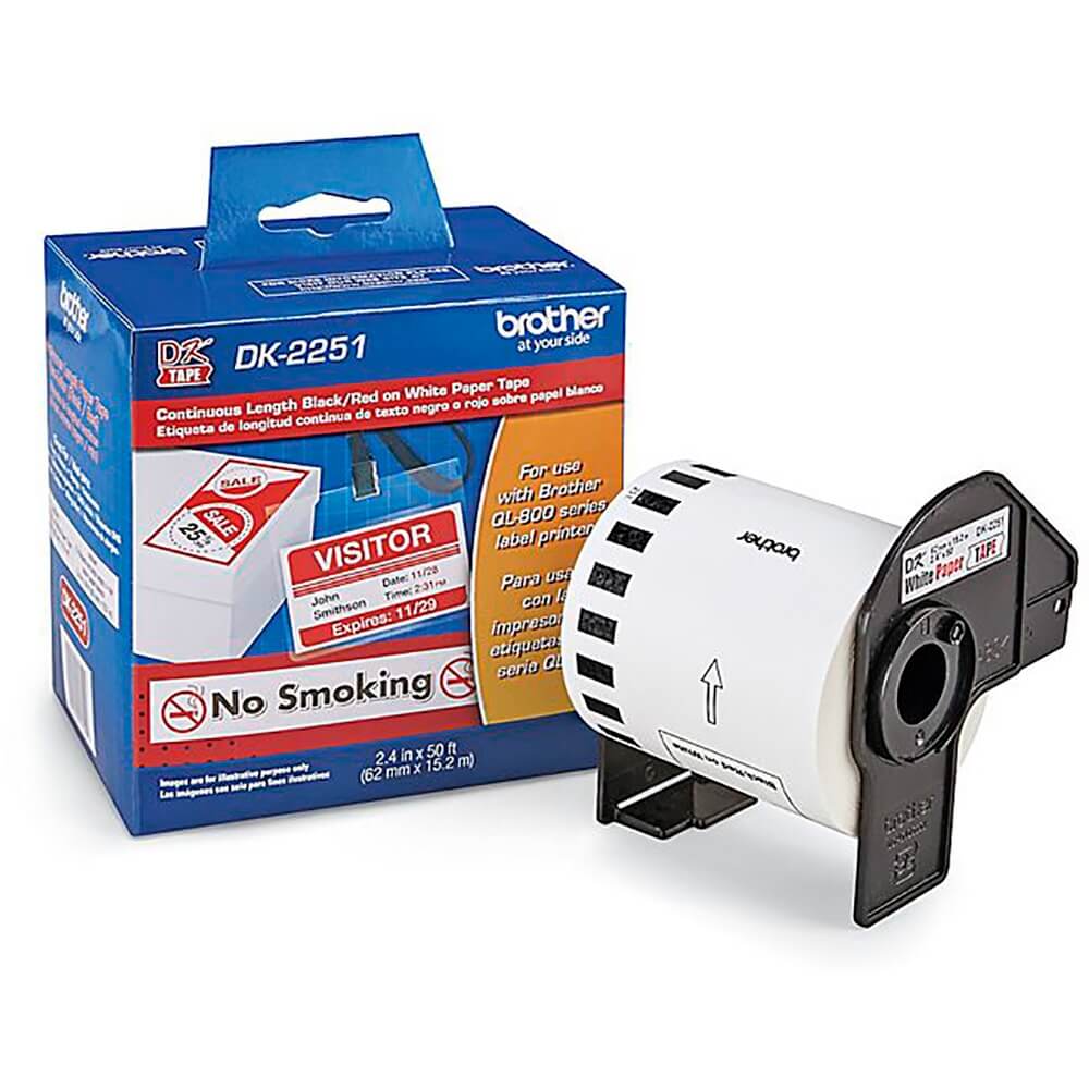 Fita Brother DK-2251 Vermelho/Branco