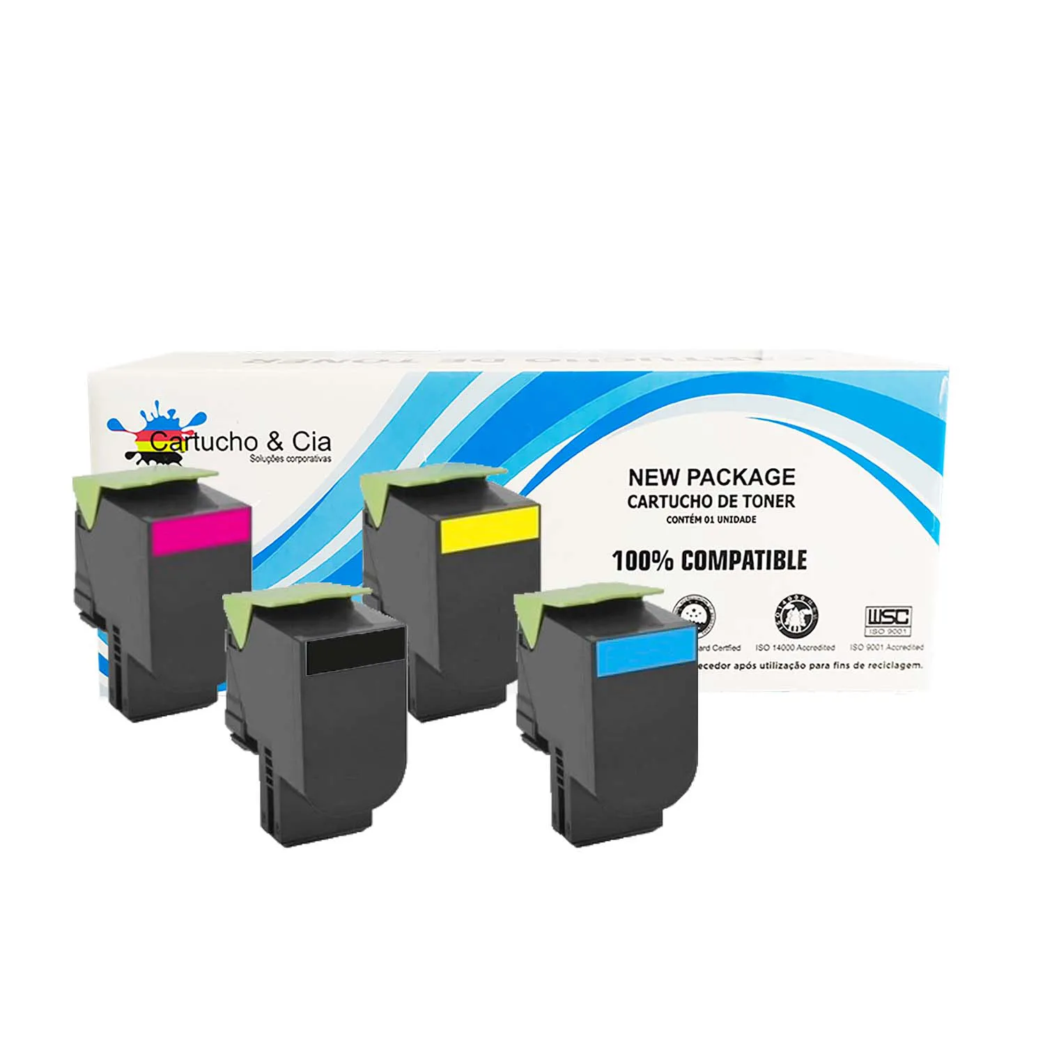 Kit 4 Toner Compatível 708HK 70C8HK0 CS310 CS410 CS510